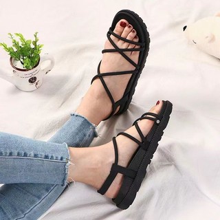 [2026✨Novo estilo] Sandálias romanas planas femininas sandálias de praia moda Casual sandálias de estudante com alça à b
