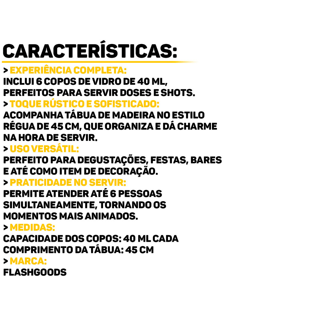 Detalhes do Kit Copo Shot 6 Unidades De Vidro Dose Uma Base De Madeira P/ Whisky Bebidas Drinks Coquetéis Bar