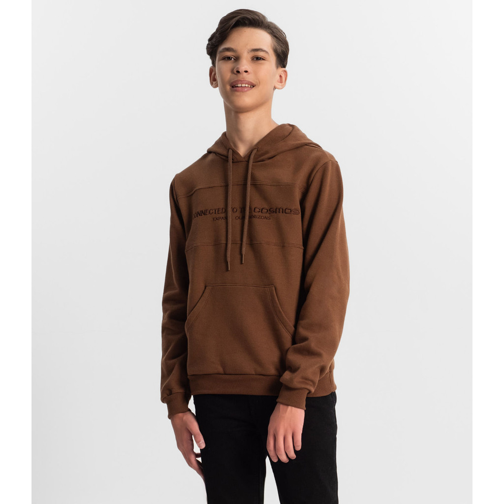 Moletom Juvenil Masculino Com Capuz Minty Marrom