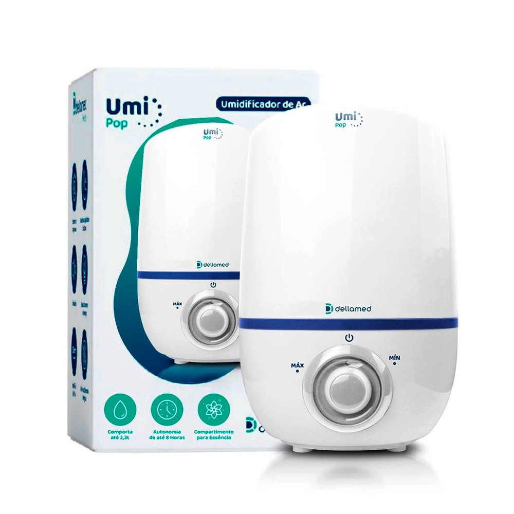 Umidificador de Ar Grande Ultrassônico Umi Pop Health 2,3l Dellamed Cor Branco 110v/220v