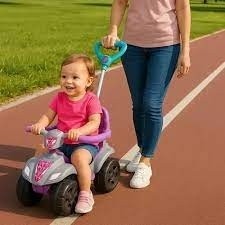 Quadriciclo Infantil Bicicleta Carrinho Cestinha Empurra Criança Aranha Menina Andador Brinquedo