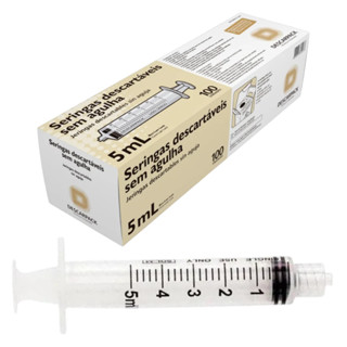 Seringa sem agulha 05 ML Luer Lock Descartável caixa com 100 unidades  - Descarpack em Oferta na Shopee