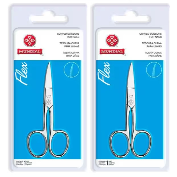 Kit 2 Tesoura Para Unha Flex Curva Mundial Inox BC-323 em Oferta na Shopee