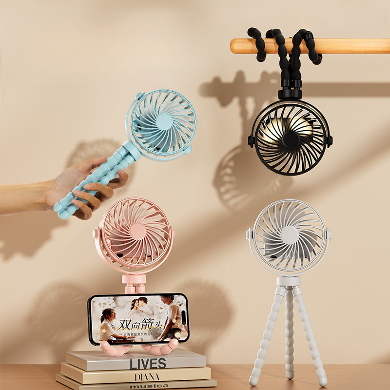 Mini Ventilador USB com Suporte Flexível/Portátil Recarregável,para Carrinho de Bebê-Silencioso em Oferta na Shopee