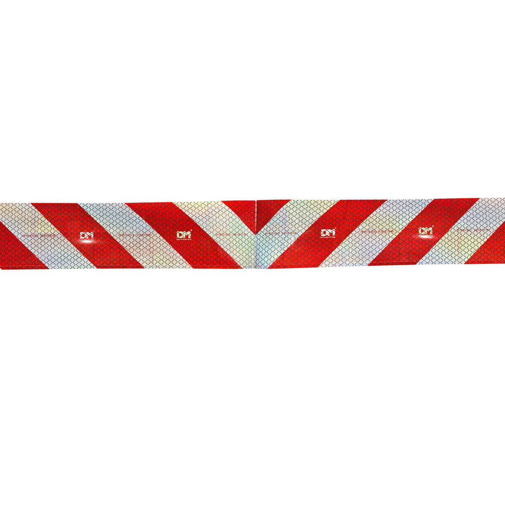 FAIXA REFLETIVA PARACHOQUE CAMINHÃO 2,40M X 30CM COR VERMELHO LISTRADO
