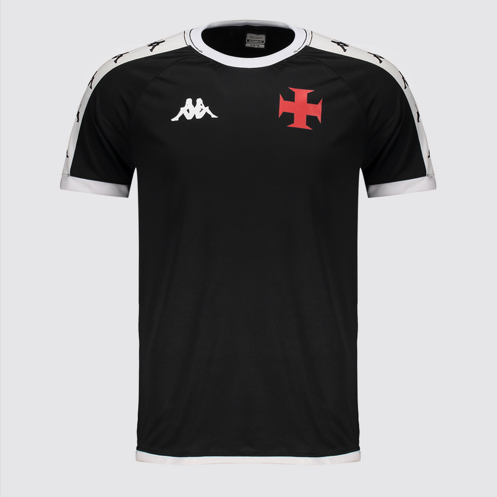 Camisa Kappa Vasco Supporter Culture Preto e Branco