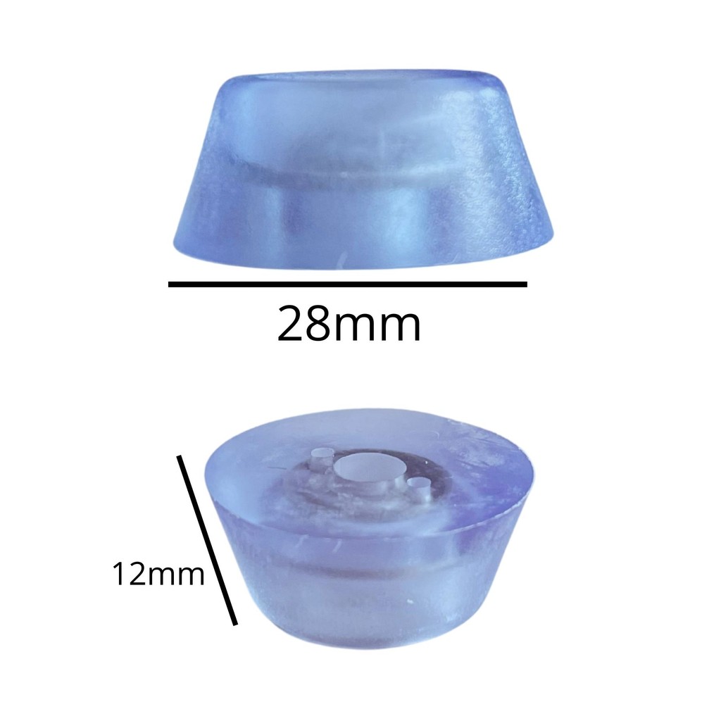 Detalhes do Sapata Pé de Silicone Antiderrapante c/ Arruela p/ Móveis 28mm e Parafusos