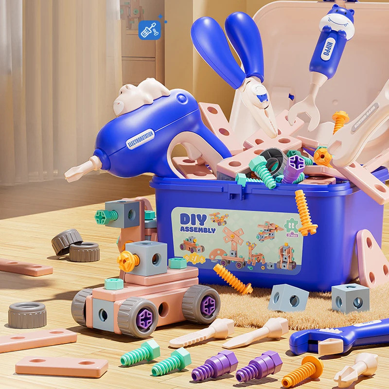 Conjunto De Ferramentas De Reparo Das Crianças Brinquedo Elétrico Broca DIY Porca Mão Desm...