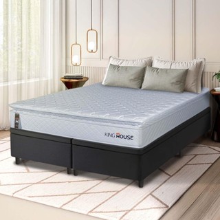 Conjunto Box Baú Preto Luanda Branco Espuma D28 Queen 158x198x69 - King House em Oferta na Shopee