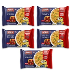 Kit 5un Macarrão Inst 75G Adria Sem Fritura Tomate Minions