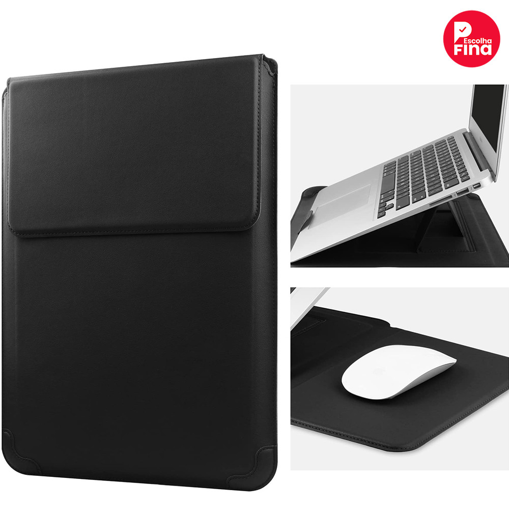 Capa Protetora Macia de Couro Sintético para Macbook Pro 13,3 e 15-16,2 Polegadas