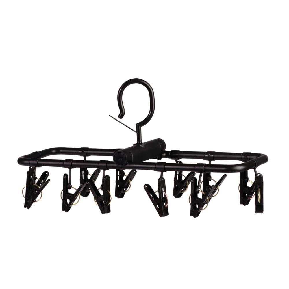 Mini Varal Dobrável Multiuso 12 Prendedores Preto em Oferta na Shopee