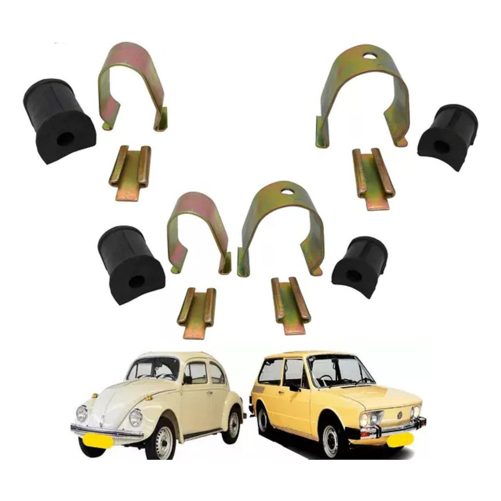 Kit Buchas Fixação Barra Dianteira Fusca Brasília