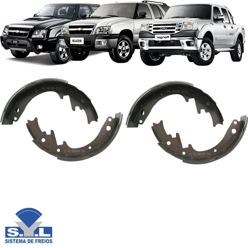 Sapata De Freio Traseira Blazer 1996 A 2009 / S10 1996 A 2003 / Ranger 2005 A 2010 - 201702