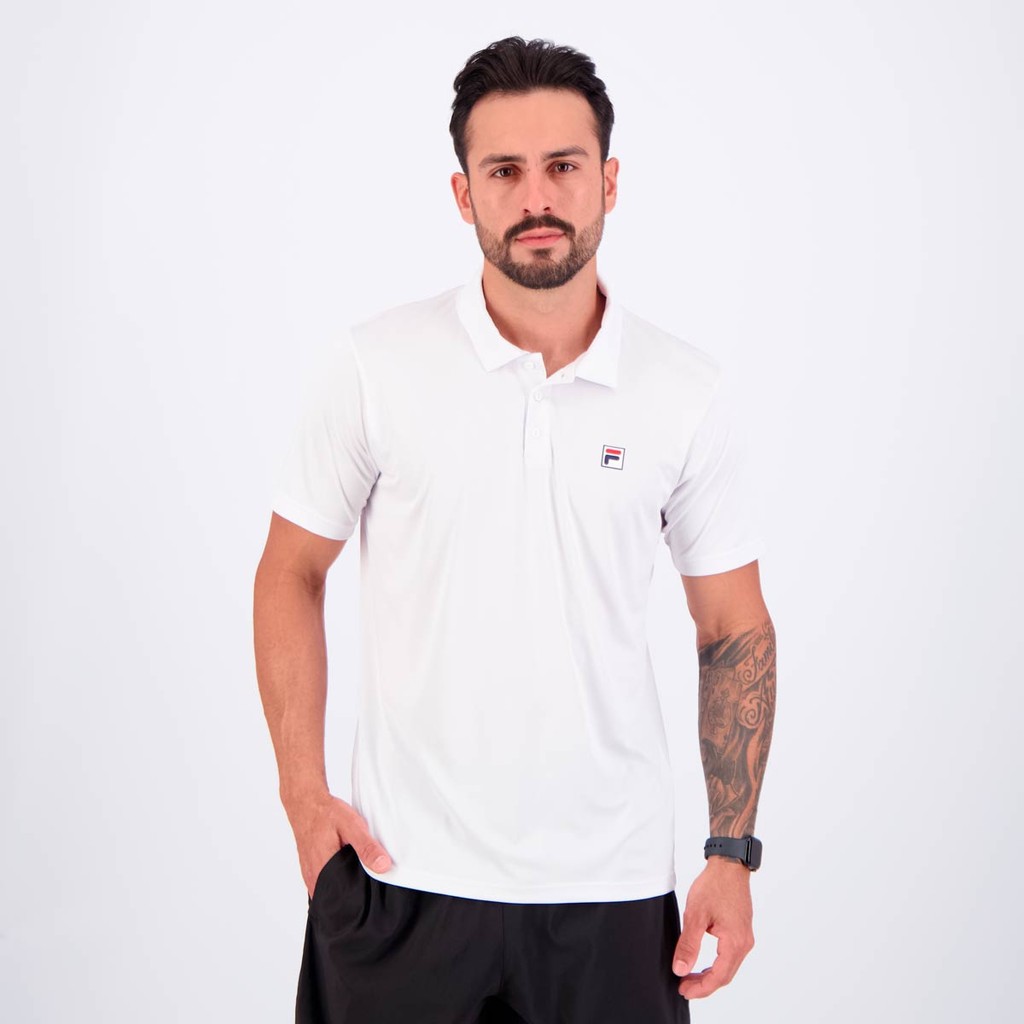 Polo Fila Player F-BOX II Branca em Oferta na Shopee