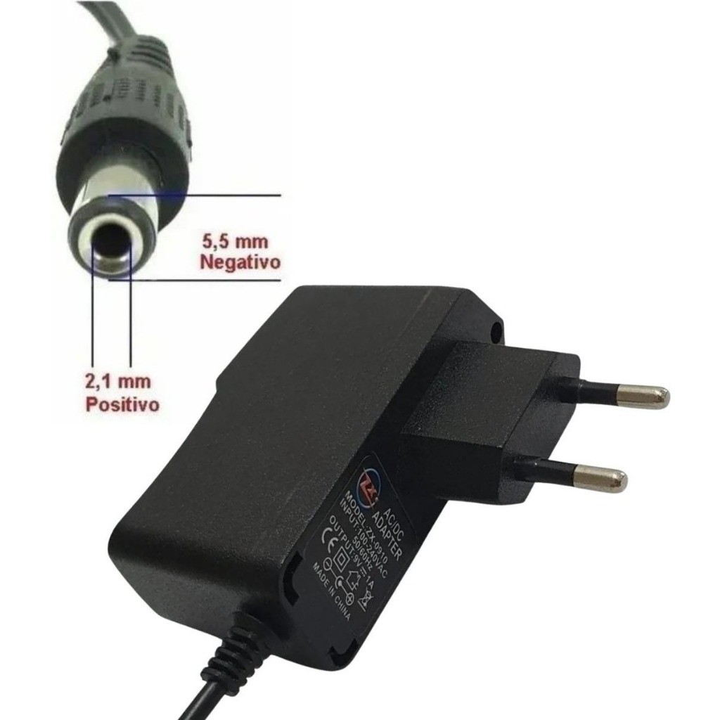 Fonte De Energia Bivolt 9v 2a 5a  Com Plug P4 2,1mm