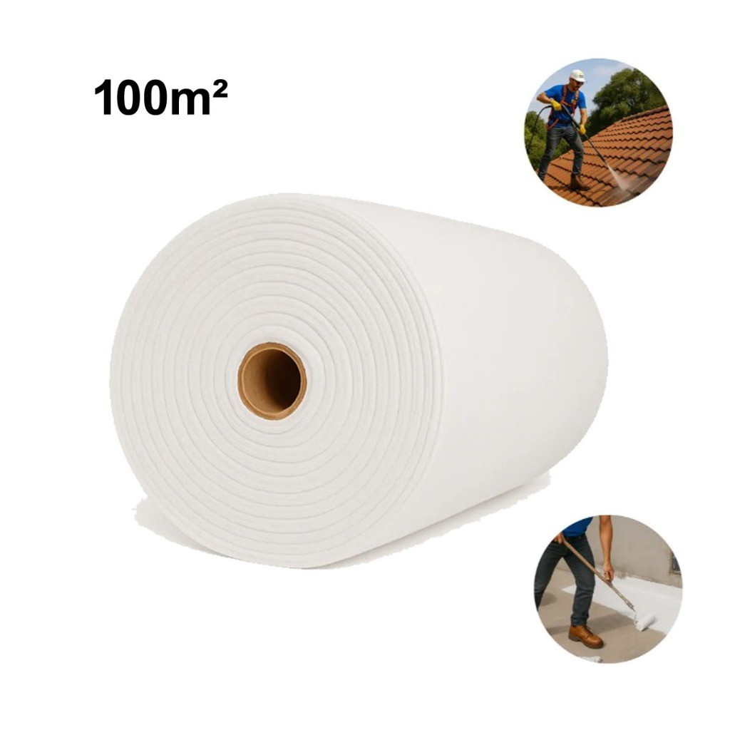Rolo Bidim Manta 100m2 VP50 Tela Manta Telhado Telhas Laje Construção