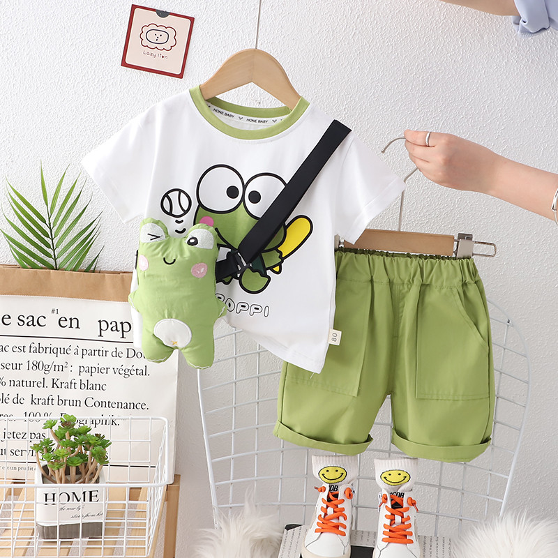 Crianças terno de verão menino roupas de verão 2023 novo estilo menino bebê esportes lazer terno de duas peças menino ro