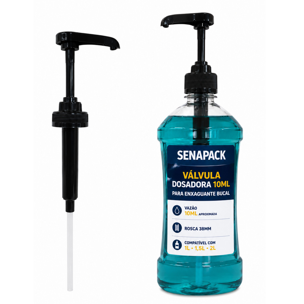 PUMP DOSADOR SENAPACK 10ML P/ LISTERINE 1L 1,5L E COLGATE 2L