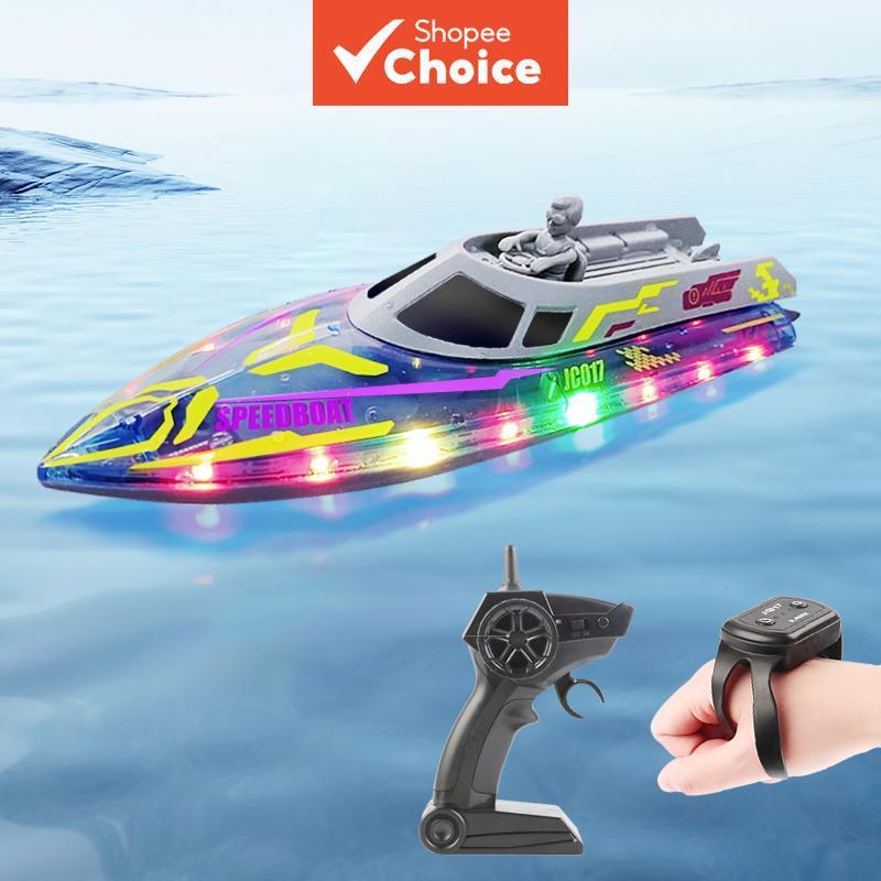 Barco RC, Lancha de Controle Remoto, Brinquedo para Crianças, Iate de Corrida de Alta Velocidade 2.4GHz, Brinquedos