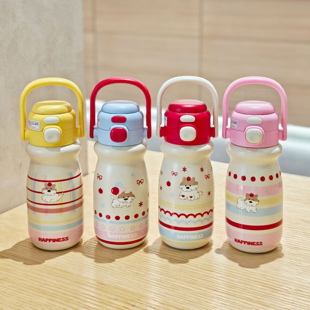 Garrafa Térmica Infantil 520ml em Aço Inox 316 com Duplo Modo de Consumo e Alça Portátil MARAVILHA