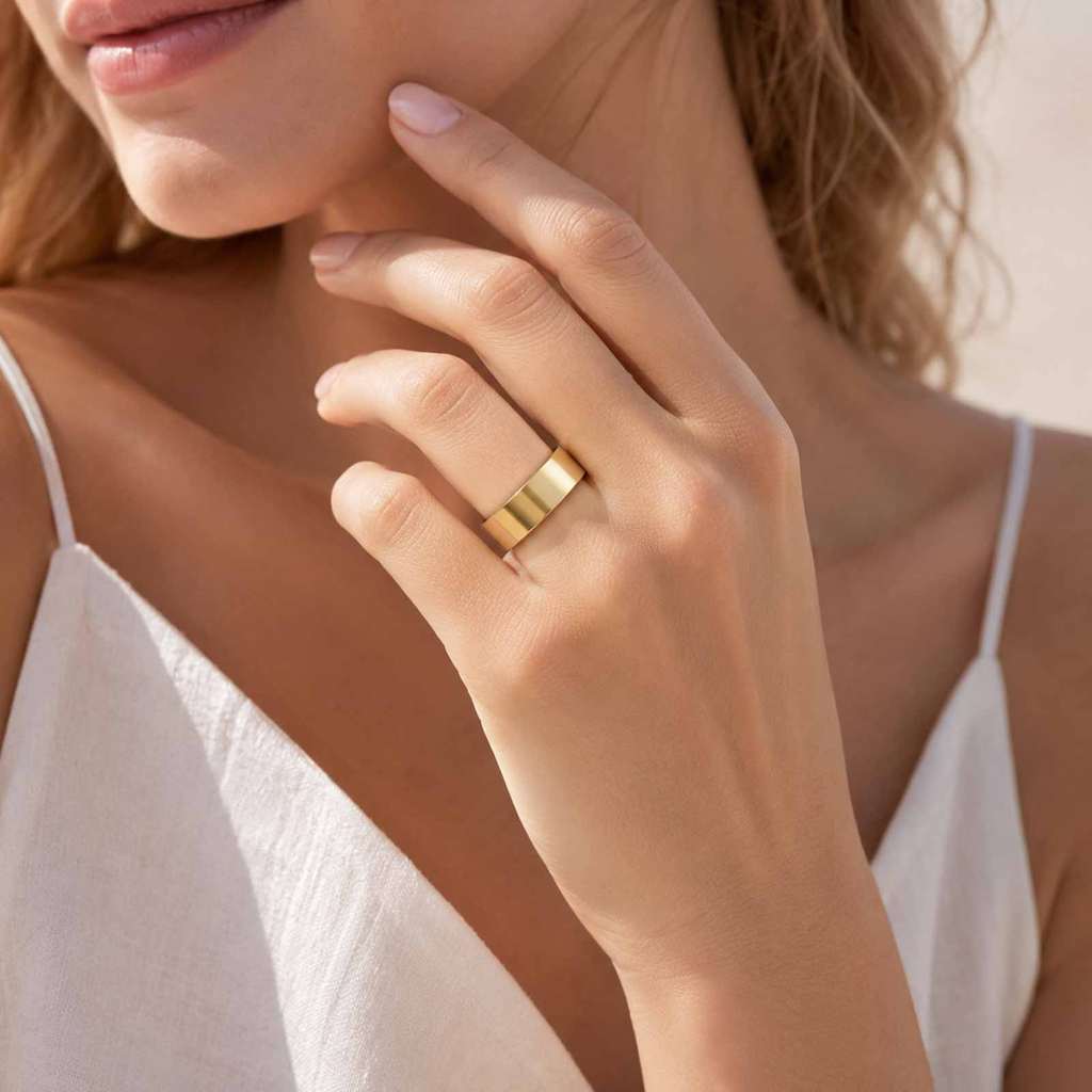 Anel De Alto Polimento Vnox 2mm-8mm Para Homens E Mulheres , Ajuste Confortável Aliança De Casamento De Uso Diário Anti- — imagem 2 de 2