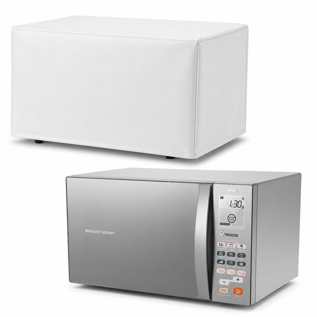 Capa Para Microondas Brastemp 38L BMJ38AR Corino Branco Luxo