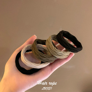 Anel de couro retrô, anel de cabelo influenciador, faixa de borracha de cabelo grossa, alta elasticidade, corda de cabeç