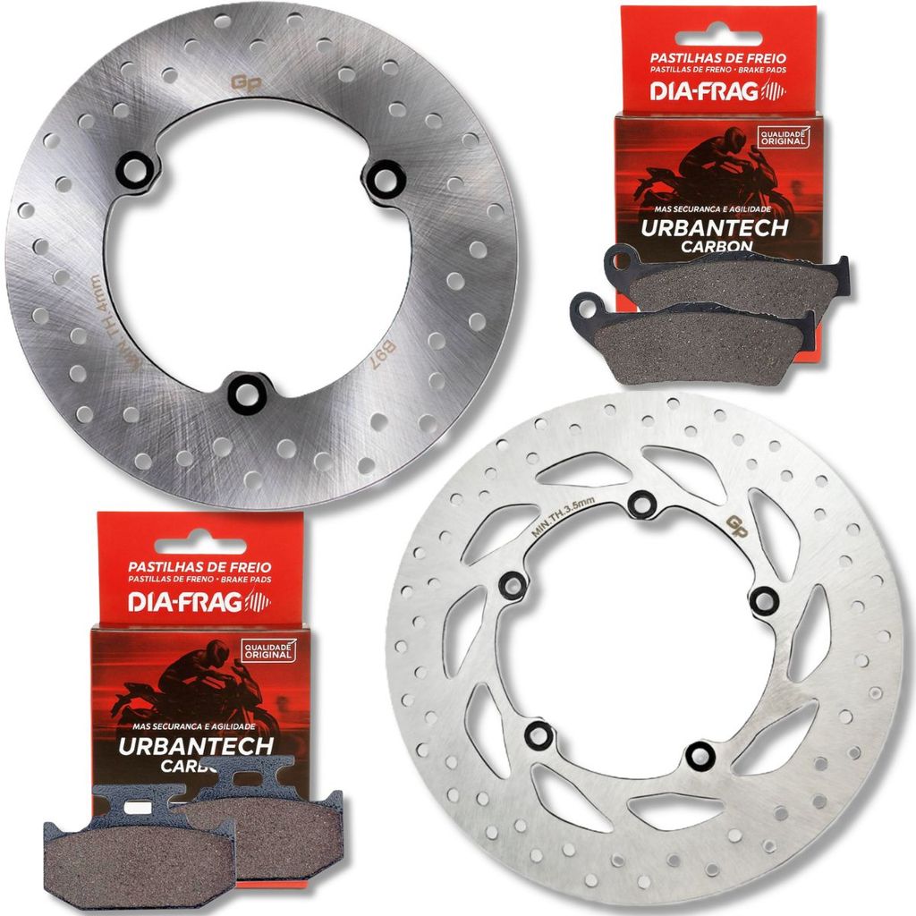Kit Discos de Freio Fz15 150 Abs 2023-2026 + Pastilhas Diafrag