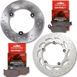 Kit Discos de Freio Fz15 150 Abs 2023-2026 + Pastilhas Diafrag