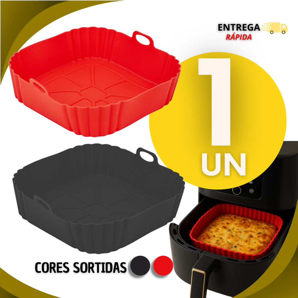 Forma Quadrada Silicone Air Fryer Assadeira Flexível Sortida Utilidades Fritadeira
