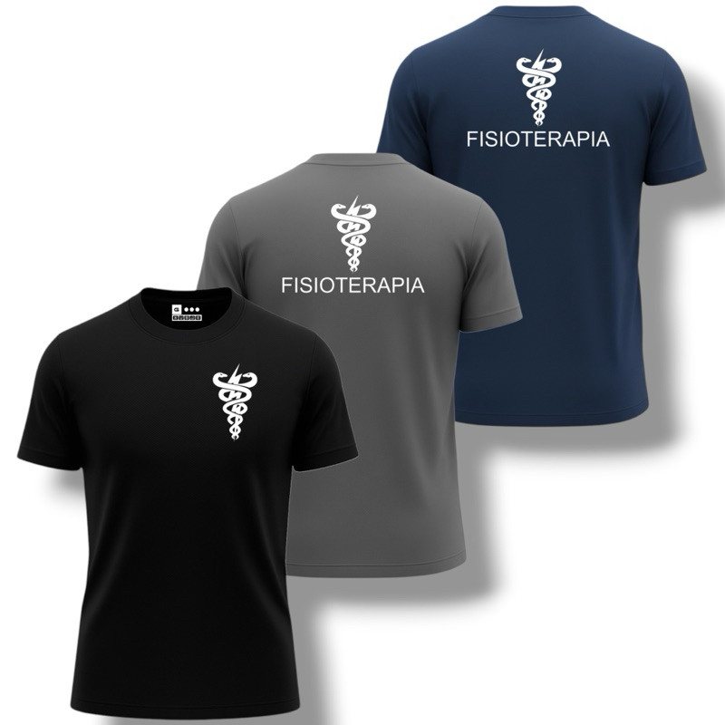 Kit Com 3 Camisas FISIOTERAPIA FISIOTERAPEUTA Uniforme Dry Fit Profissão Trabalho Camiseta Masculina