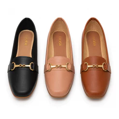 Mocassim Feminino Confortável Bico Redondo Detalhe Metalizado Dourado Napa Sapatilha 34 ao 39