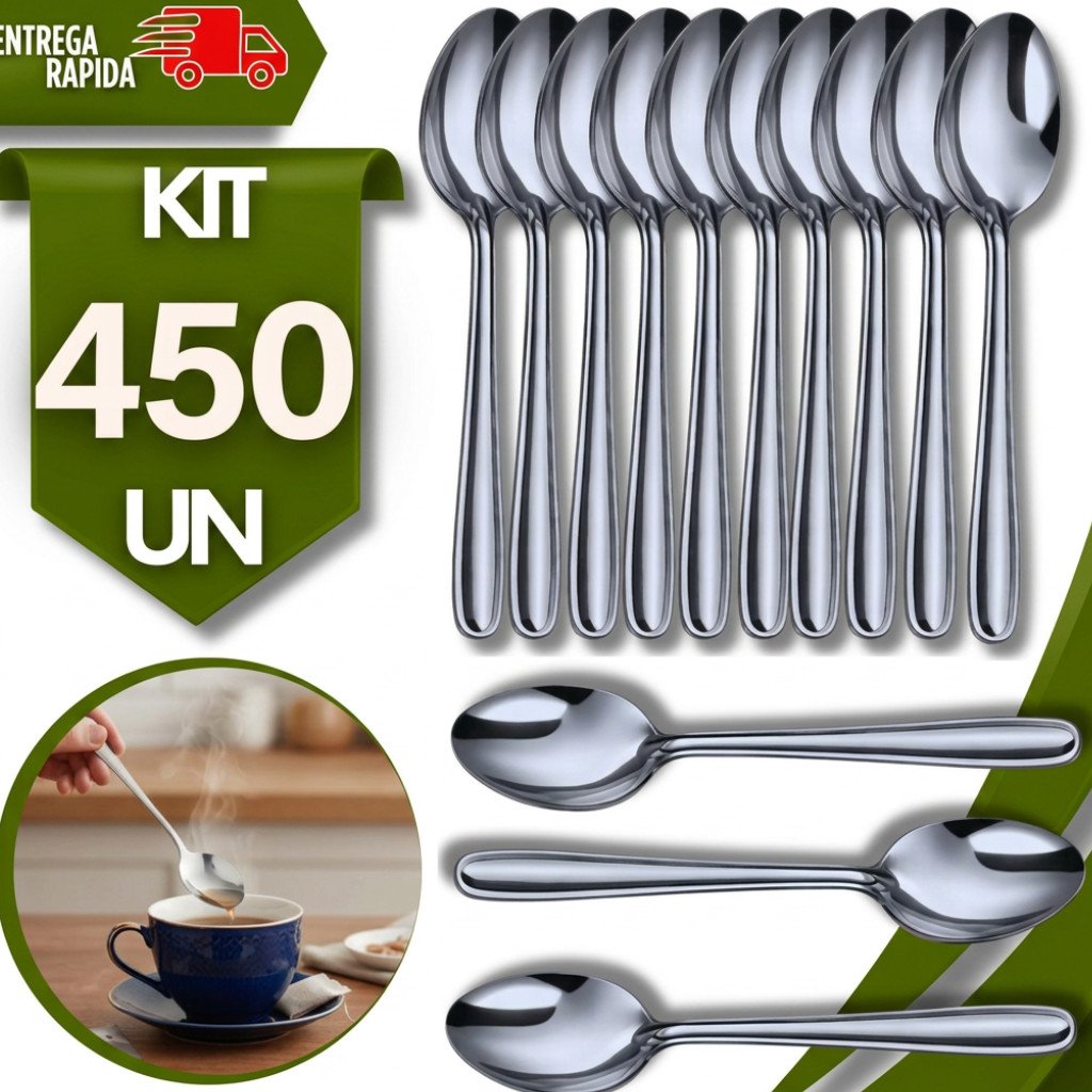 Combo Colheres Chá Inox 13,6cm Kit Aço Inox Talheres Chá Chocolate Quente Multiuso Qualidade
