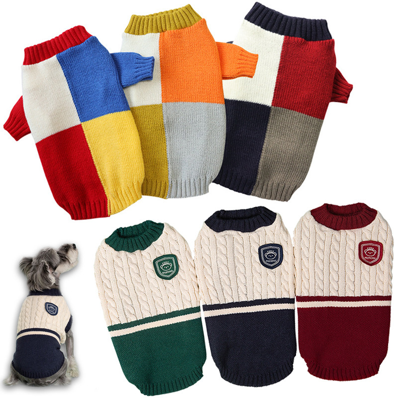 Suéter Pulôver Para Cachorro E Gato Primavera De Inverno Malha Roupas Quentes Casaco Cães