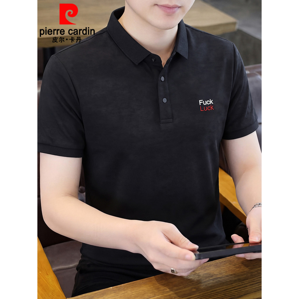 Pierre Cardan moda lapela Jacquard manga curta camiseta masculina verão novo estilo Casual Wear fino camiseta Polo