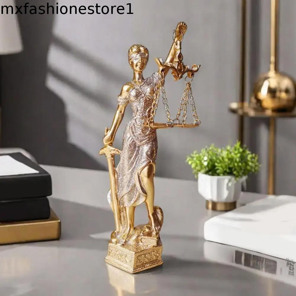 MXFASHIONE Estátua Da Deusa Justiça Grécia , Ornamentos De Mesa Com Fundo Estável Em Estilo Europeu