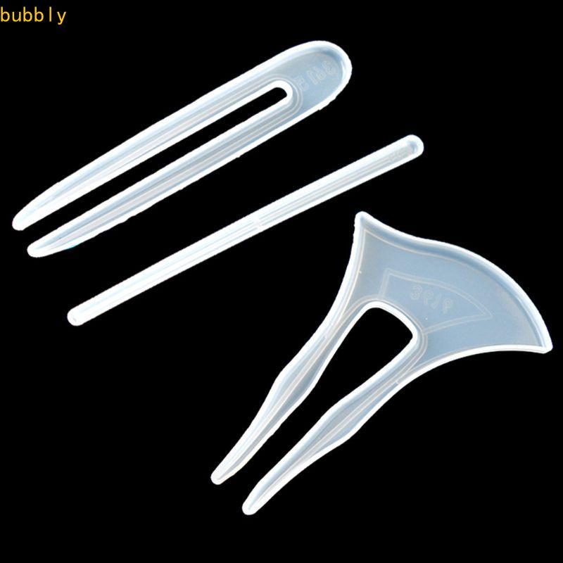 Borbulhante 3 Peças Molde Grampo Cabelo Vara Moldes Silicone Cocar Pino Resina Epóxi