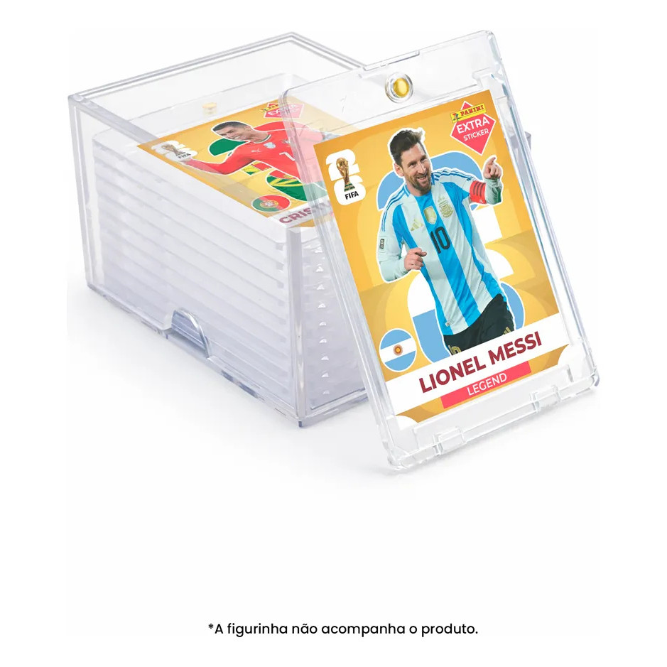 BOX + 10 Cases Magnético Premium Bra Tamanha Padrão Figurinhas Proteção Total