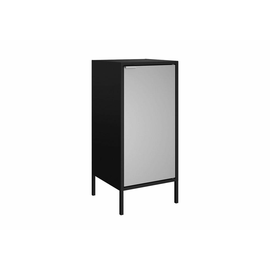 Balcão Alto Multiúso Itatiaia Smart - 1 Porta - Preto c/ Cinza Matte
