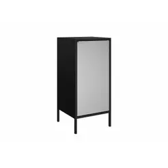 Balcão Alto Multiúso Itatiaia Smart - 1 Porta - Preto c/ Cinza Matte