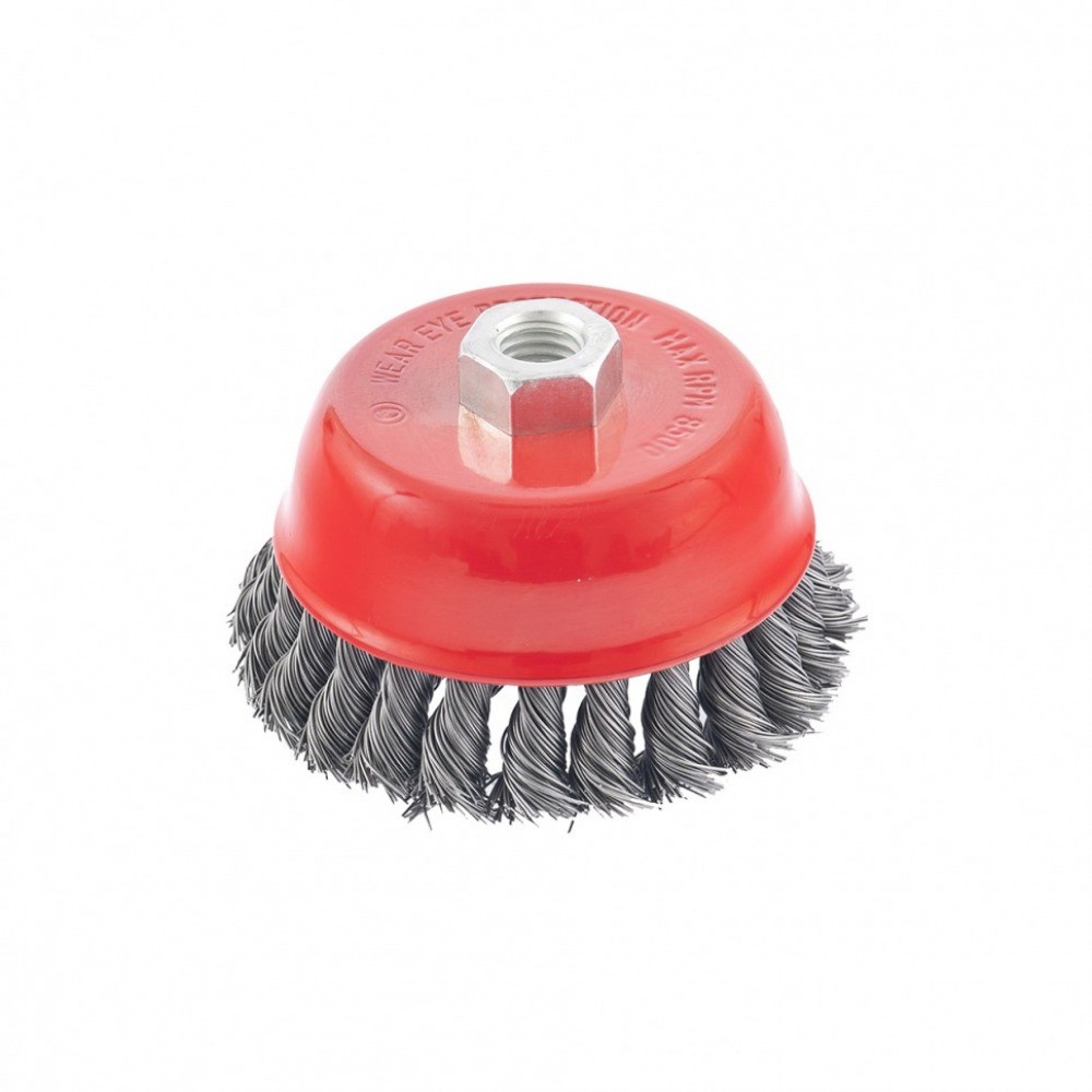 Escova de aço tipo copo torcida 4" - MTX
