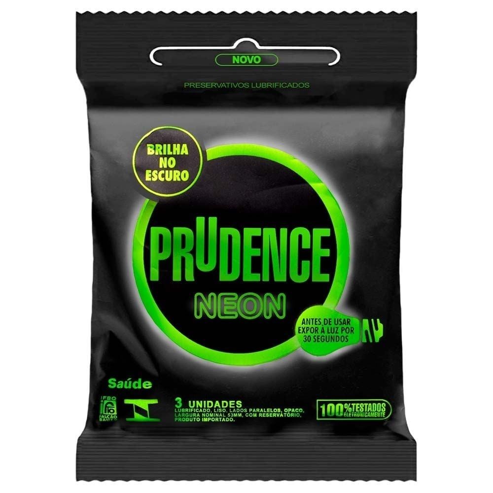Preservativo Neon Com 3 Unidades Prudence SEX SHOP em Oferta na Shopee