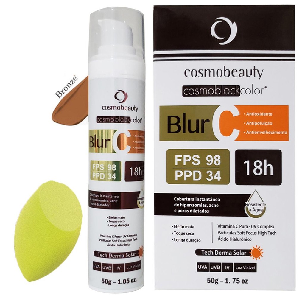 Cosmoblock Blur C Bronze Com Vitamina C Fps98 Cosmobeauty
