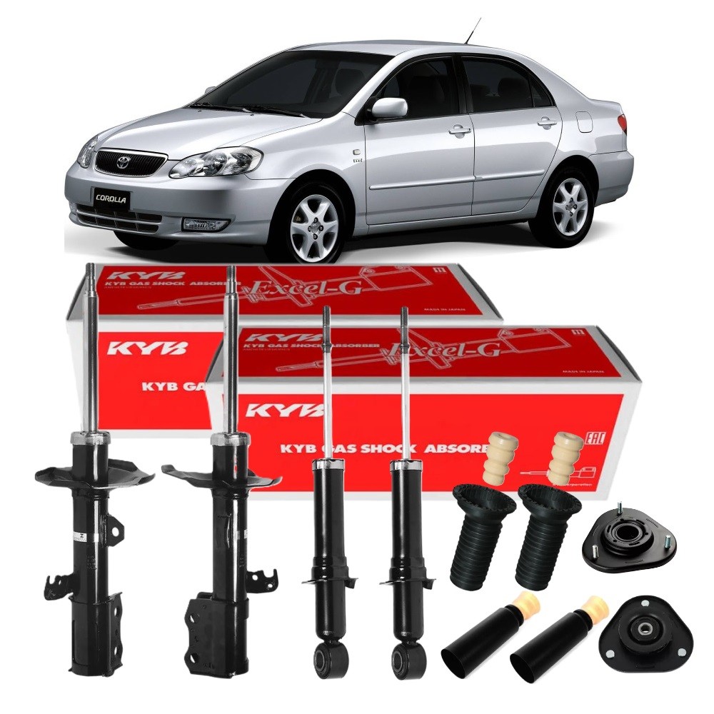 KIT 4 AMORTECEDORES COROLLA FIELDER 2003 ATÉ 2008 KAYABA C/ KITS