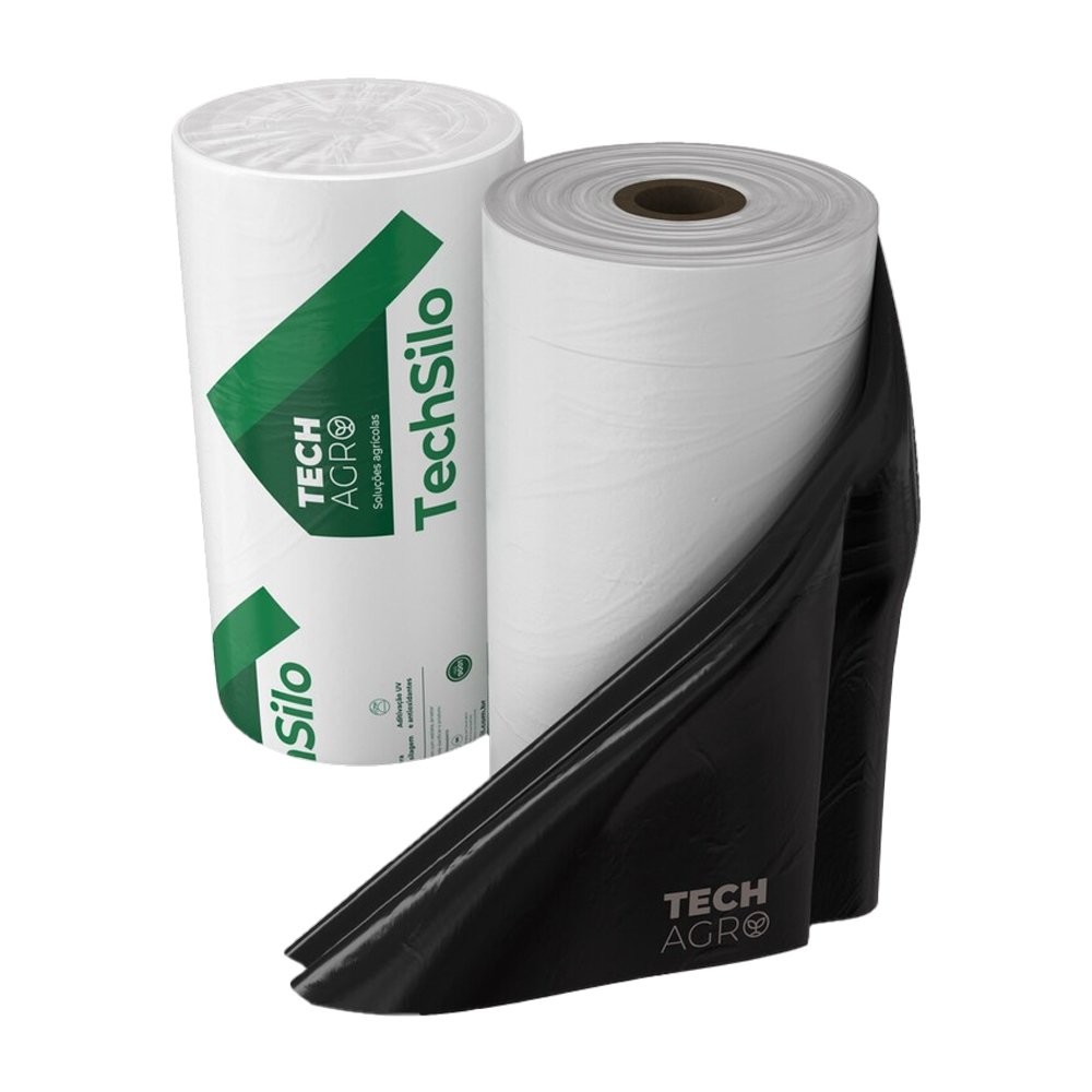 Lona Plástica Techsilo Preta/Branca 12x50M 90kg Techagro 200 Micras em Oferta na Shopee