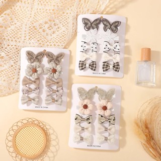 10 Pçs Grampos De Cabelo De Pano Feitos À Mão Para Meninas Adorável Dos Desenhos Animados Bonito Hairgripe Flor Borbolet em Oferta na Shopee