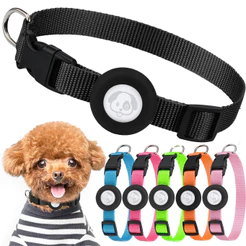 Coleira Airtag para cães, com fivela de encaixe rápido durável, suporte à prova d'água de nylon sintético