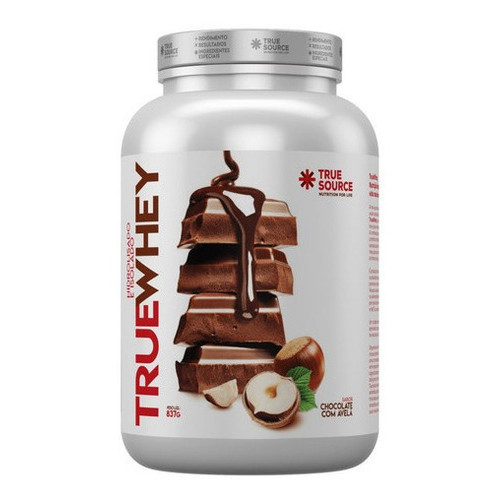 Whey Isolado E Hidrolisado Whey Gourmet 837g - True Source Sabor Chocolate C/ Avelã