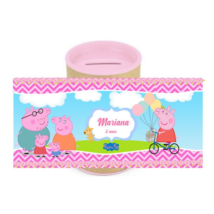 10 Cofrinhos Personalizados Festa Pepp4 Pig